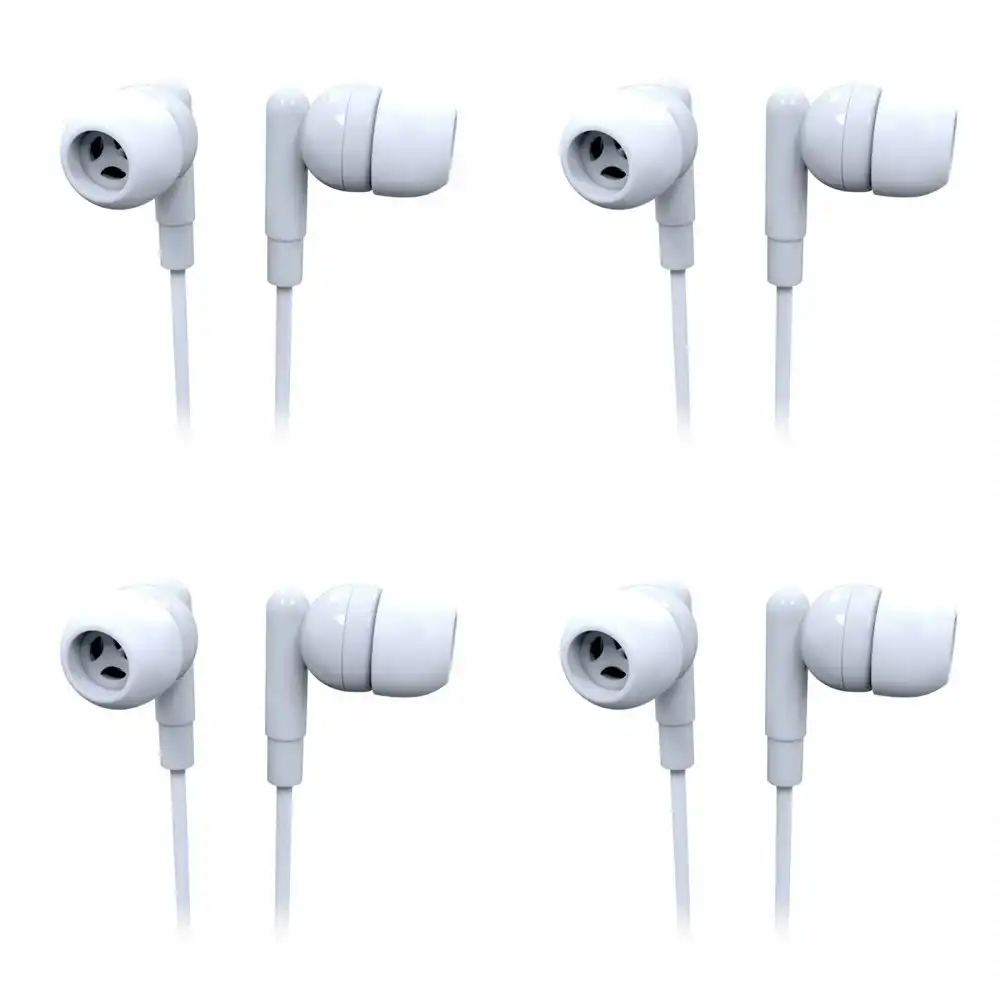 4x Laser Wired 3.5mm Silicone In-Ear Earbuds Headphones 1.2m For Smartphones WHT