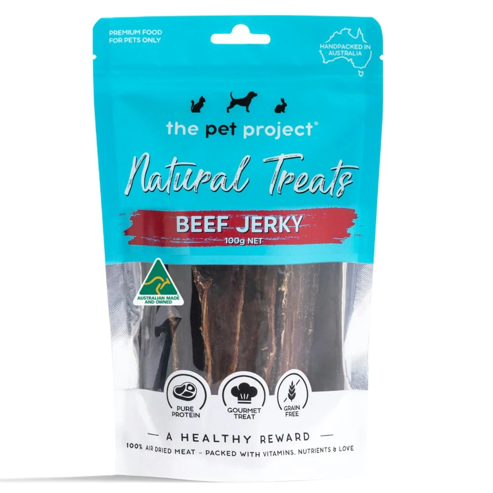 The Pet Project Natural Dog/Pet Chew Meat Treats/Snack Air Dried Beef Jerky 100g