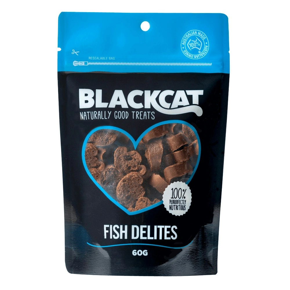 Blackcat Fish Delites 60g Cat/Pet Healthy Treats/Food/Meal/Snacks Reward Bag