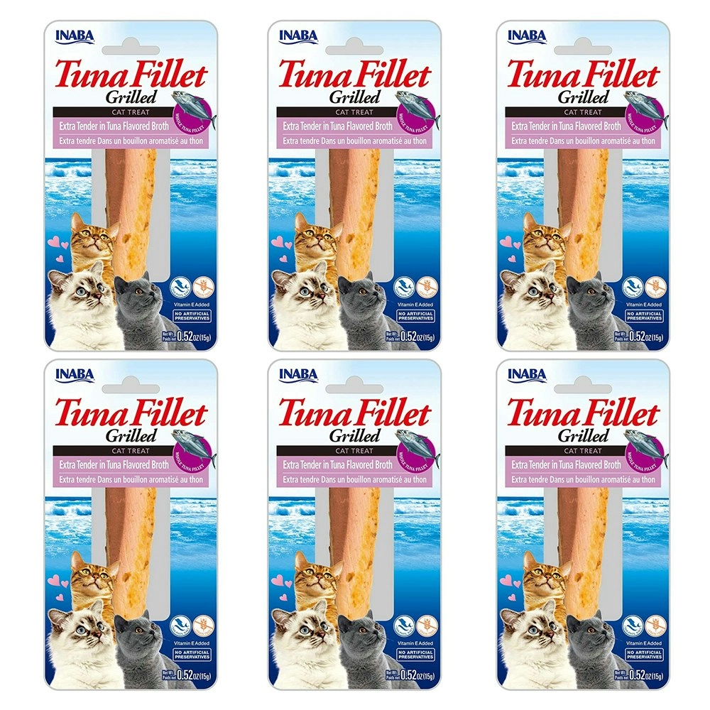 6PK INABA 15g Grilled Tuna Fillet Tender in Tuna Flavoured Broth Cat Food Pack