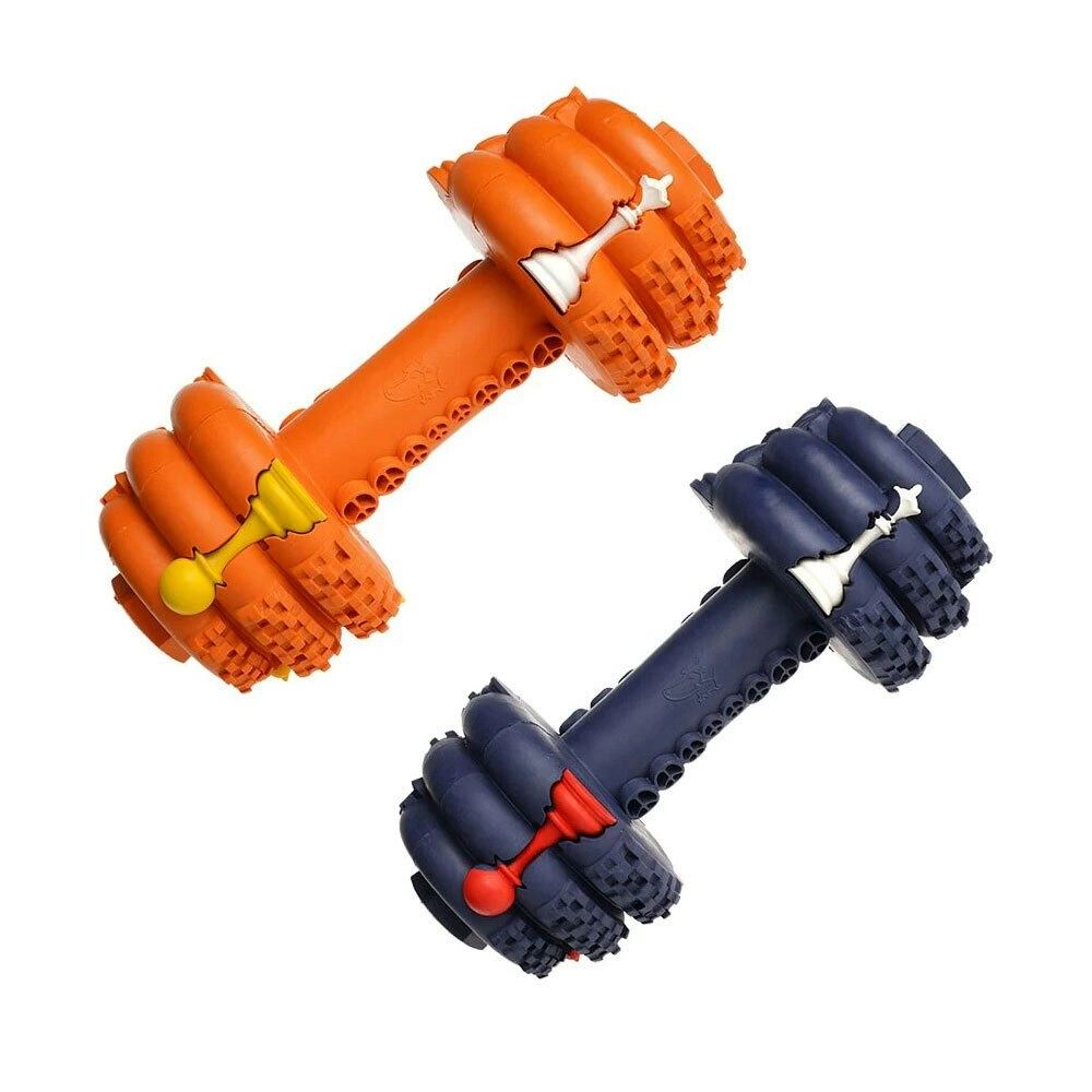 2x Petopia Ultra Tough 11cm Rubber Dumb Dumbbell Dog Toy Treat/Reward Small Asst