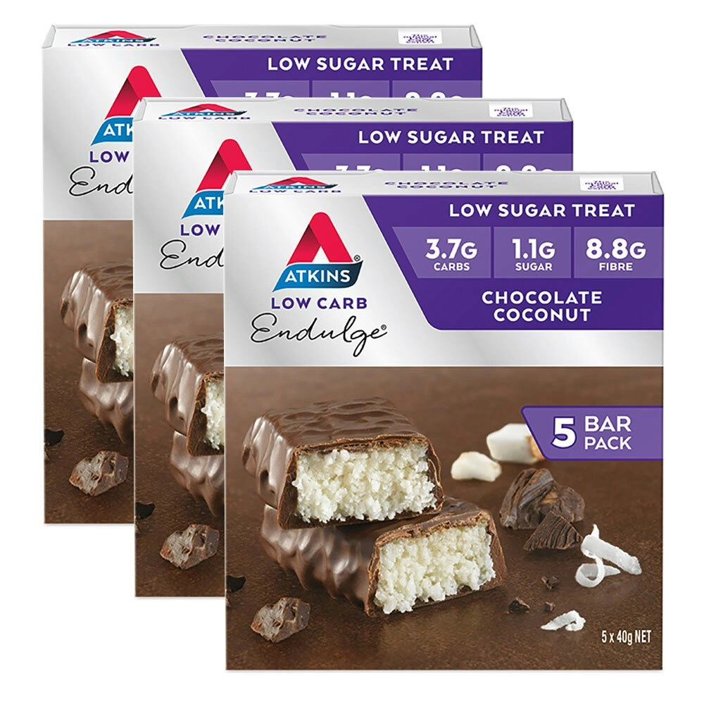 15pc Atkins Low Carb/Sugar 40g Endulge Protein Bar Diet Snack Chocolate Coconut