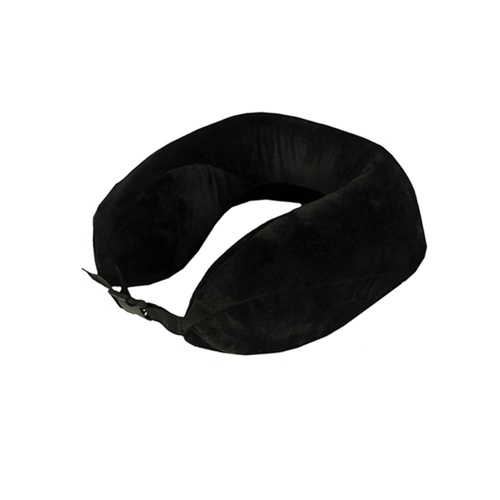 Tosca Adjustable Memory Foam Travel Neck Support Sleeping Pillow - Black