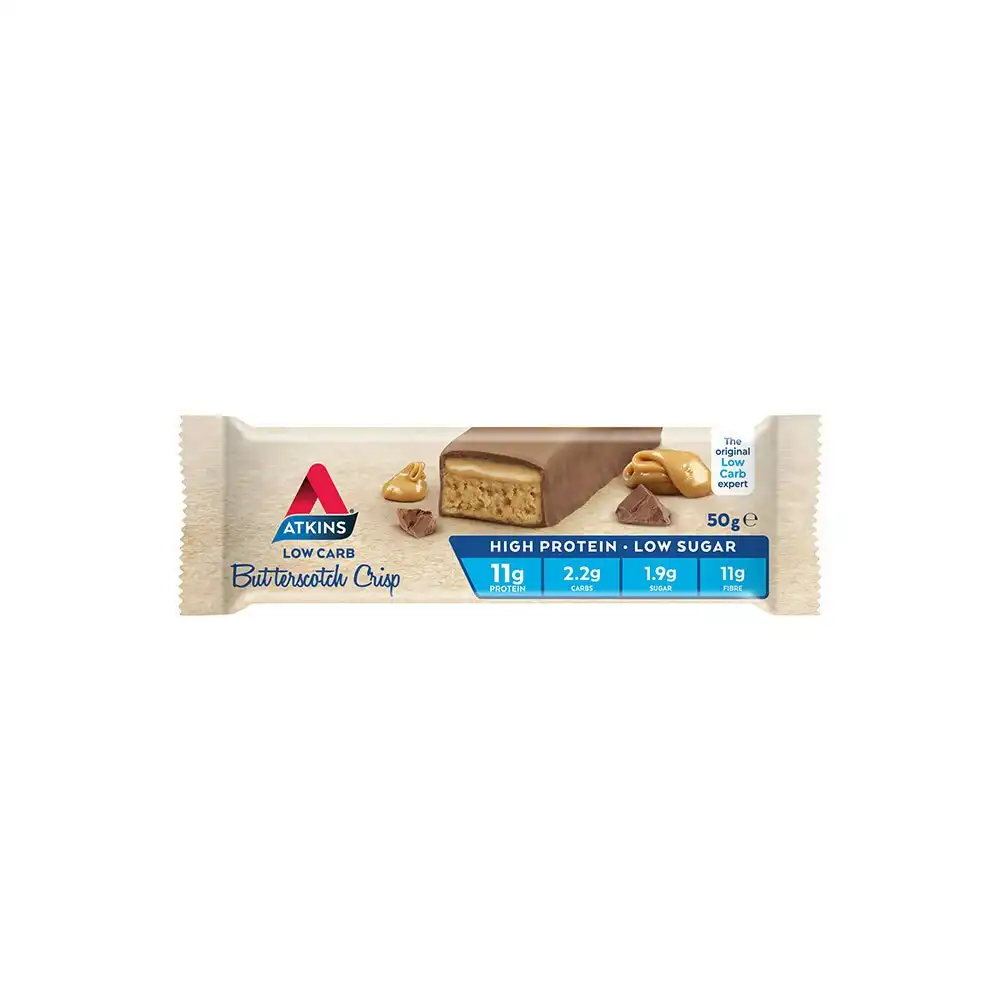 15pc Atkins 50g Advantage High Protein/Low Sugar Bar Butterscotch Crisp