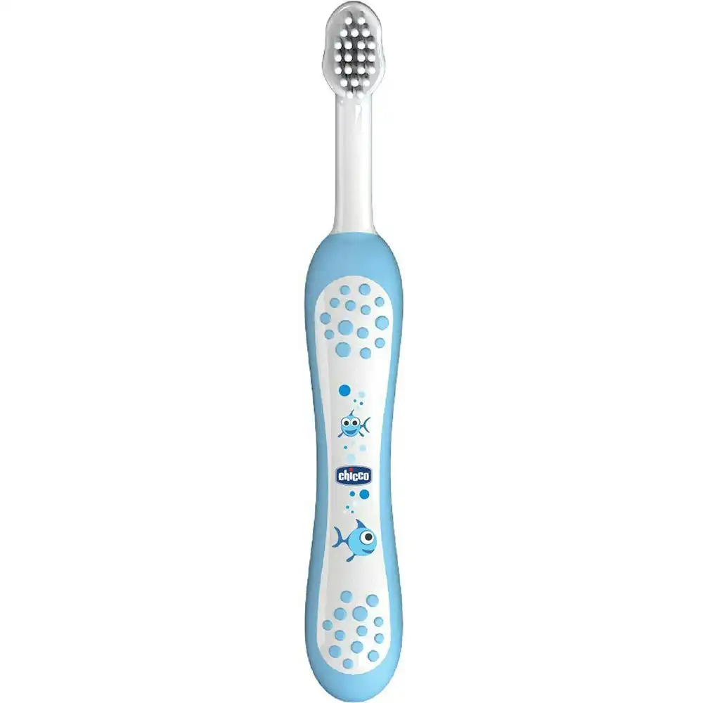 Chicco Nursing Toothbrush Baby/Toddler Teeth Cleaning Oral Care 6-36m Light Blue