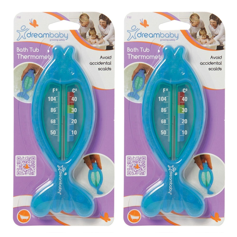 2PK dreambaby Bath Tub Bathing/Shower Thermometer Fish Safety Protection Blue