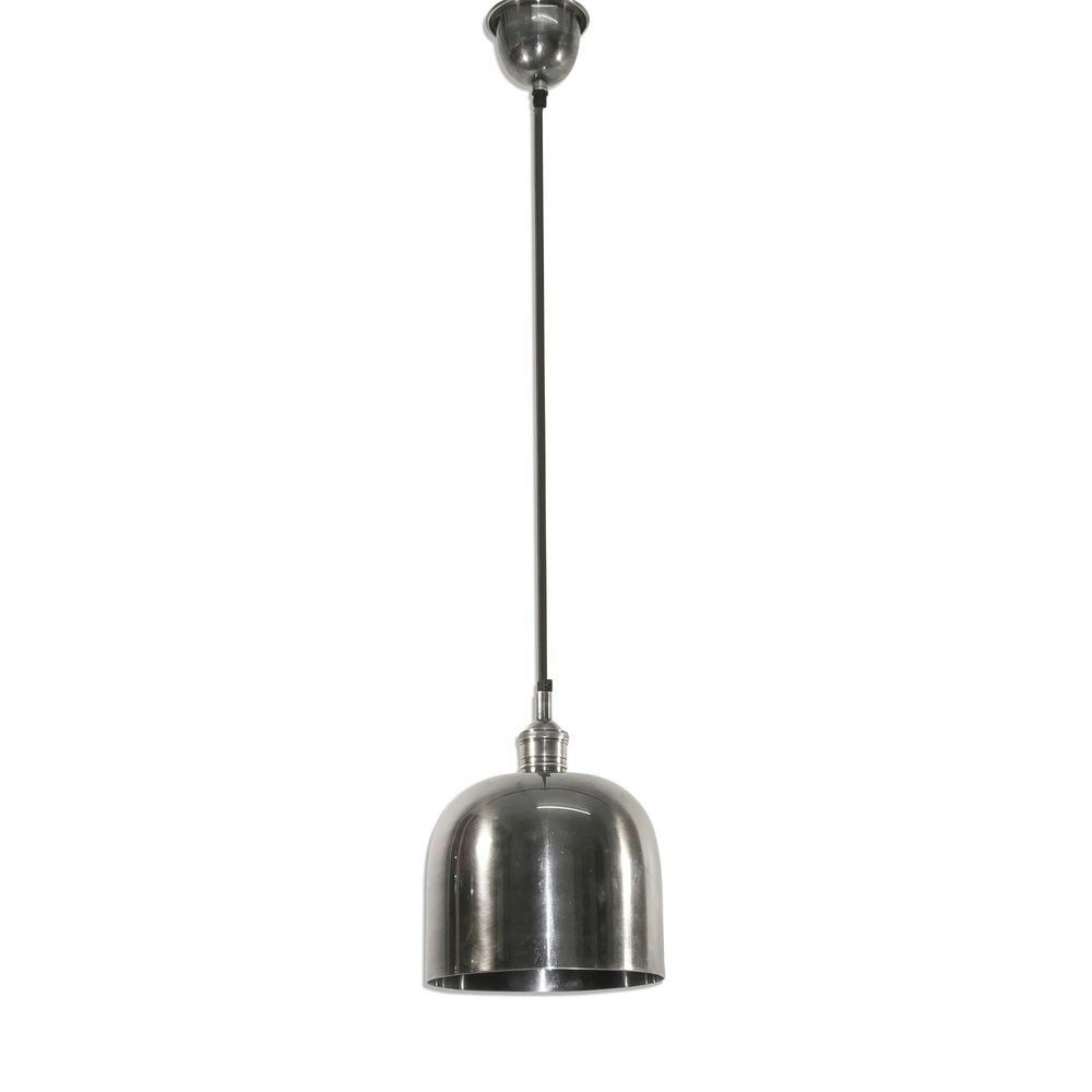 Belle Delta Brass Dome Ceiling Pendant Light Lamp Medium 23cm Antique Silver