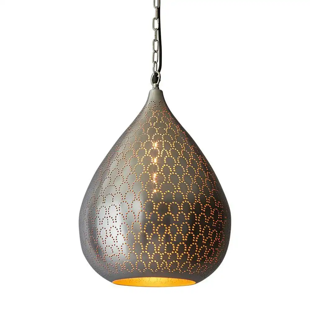 Belle Taipan Metal Ceiling Pendant Light 52cm Hanging Lamp Home Decor Nickel