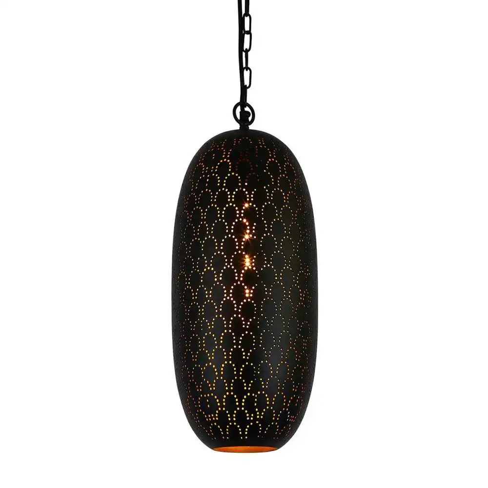 Belle Anaconda Metal Ceiling Pendant Light 52cm Hanging Lamp Home Decor Black