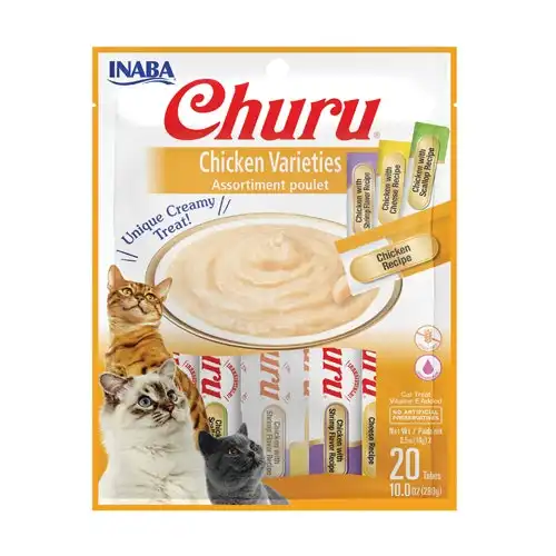 Inaba Churu Purée Cat Treats - Chicken Variety 20 Pack