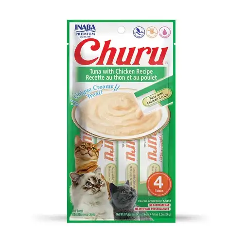 Inaba Churu Purée Cat Treats - Tuna with Chicken Purée