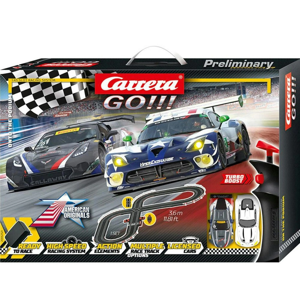 Carrera Go! Onto The Podium 1:43 Scale Slot Car Racing  w/2 Vehicles Kids 6y+