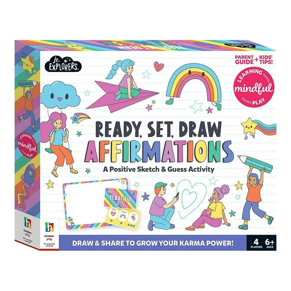 Junior Explorers Ready, Set, Draw Affirmations Guess/Sketch Activity 6y+