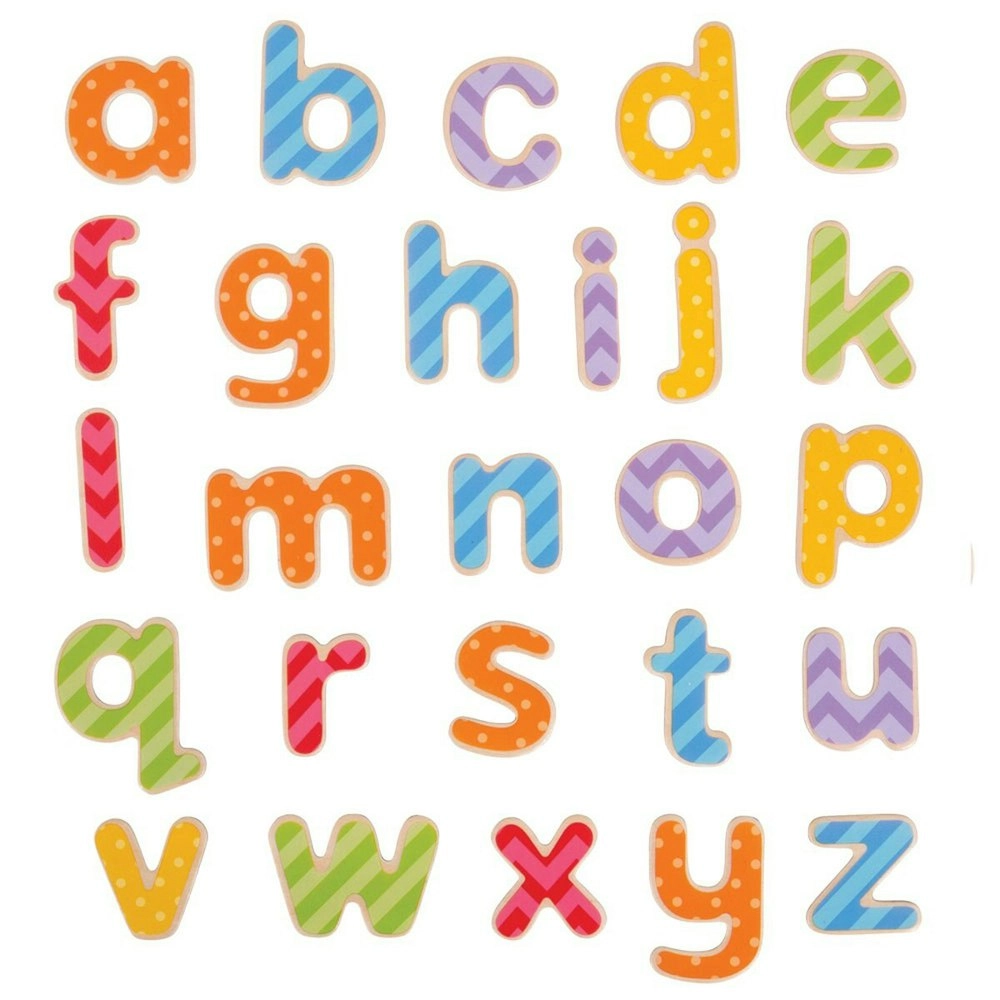 63pc Bigjigs Toys Magnetic Lowercase Letters w/ Wooden Tray Kids Play Toy 3+