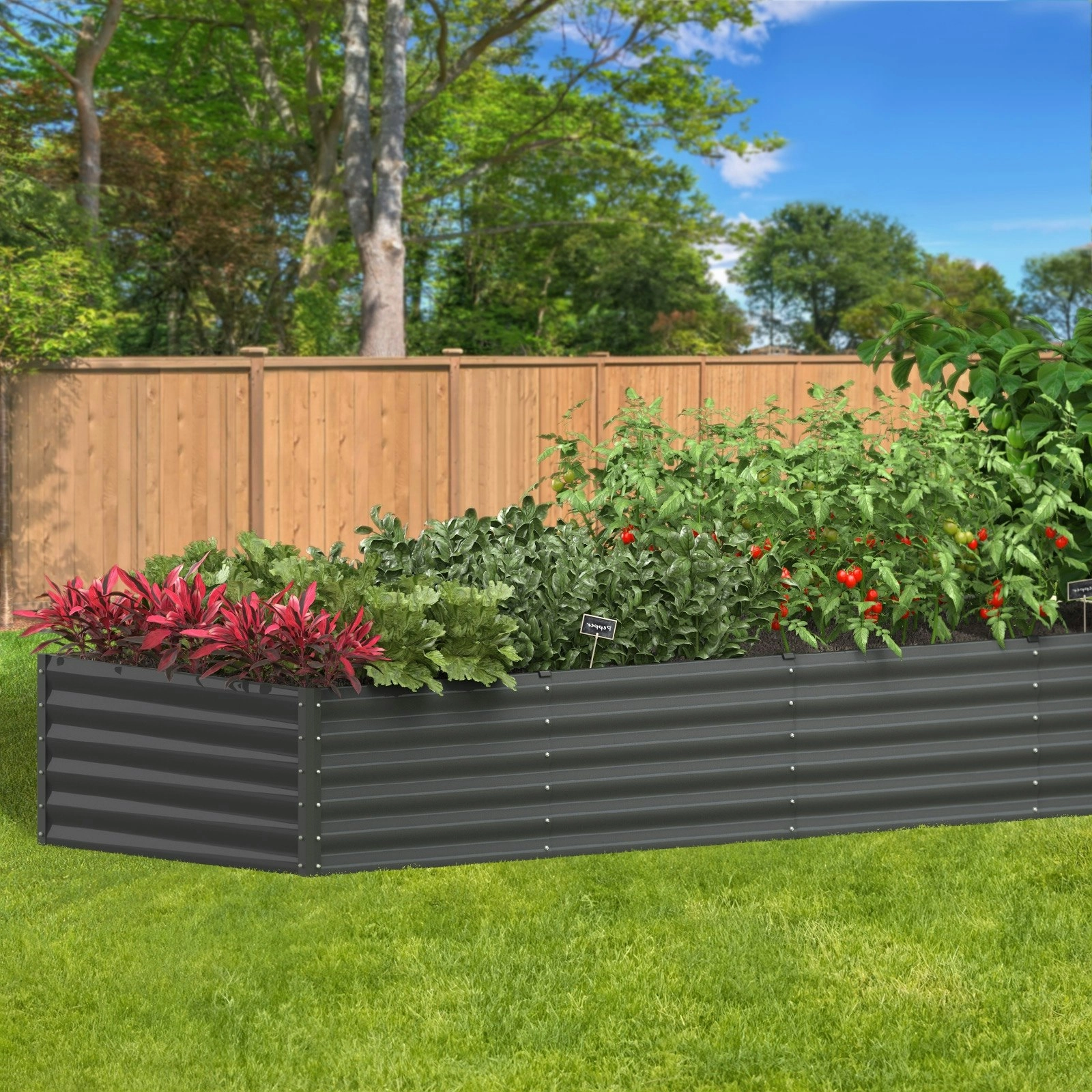 Livsip Garden Bed Kits Raised Instant Planter 320x80x45CM Galvanised Steel