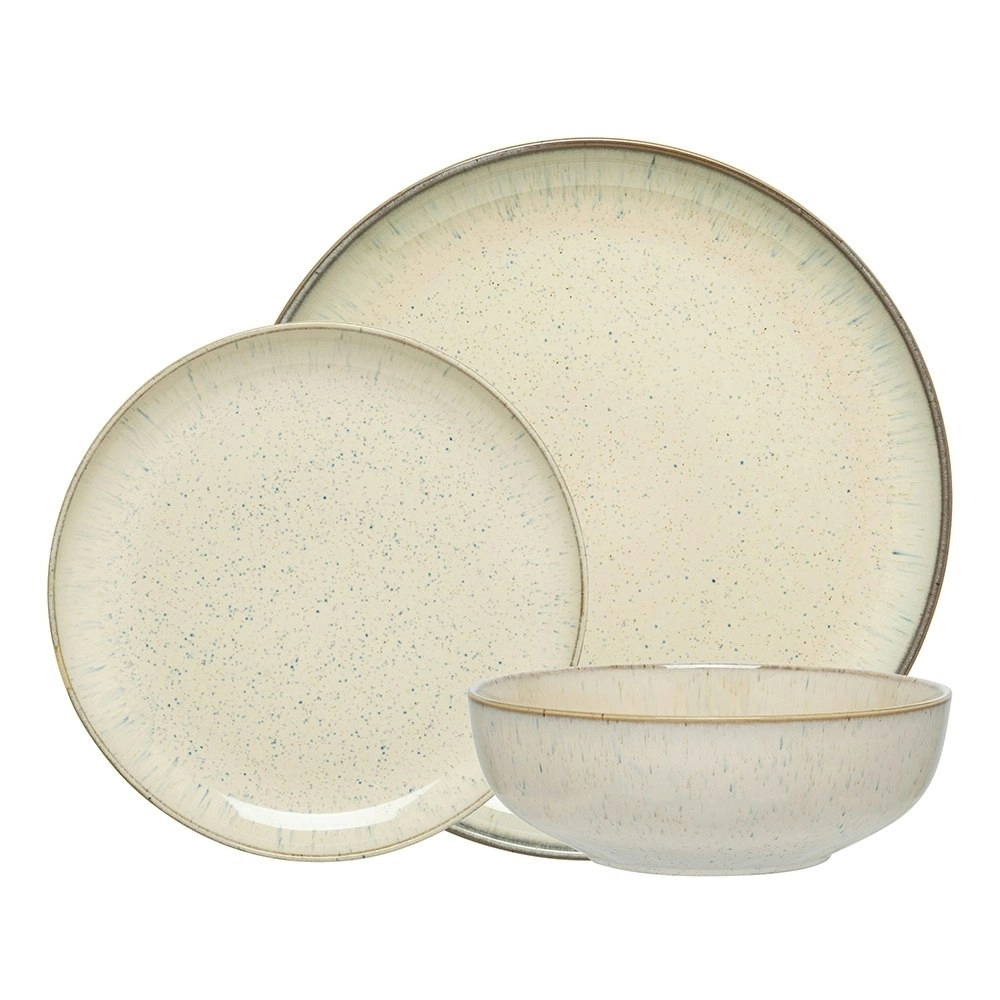 12pc Ecology Element Stoneware Dinner Set Side/Plate/Bowl Round Tableware Doe