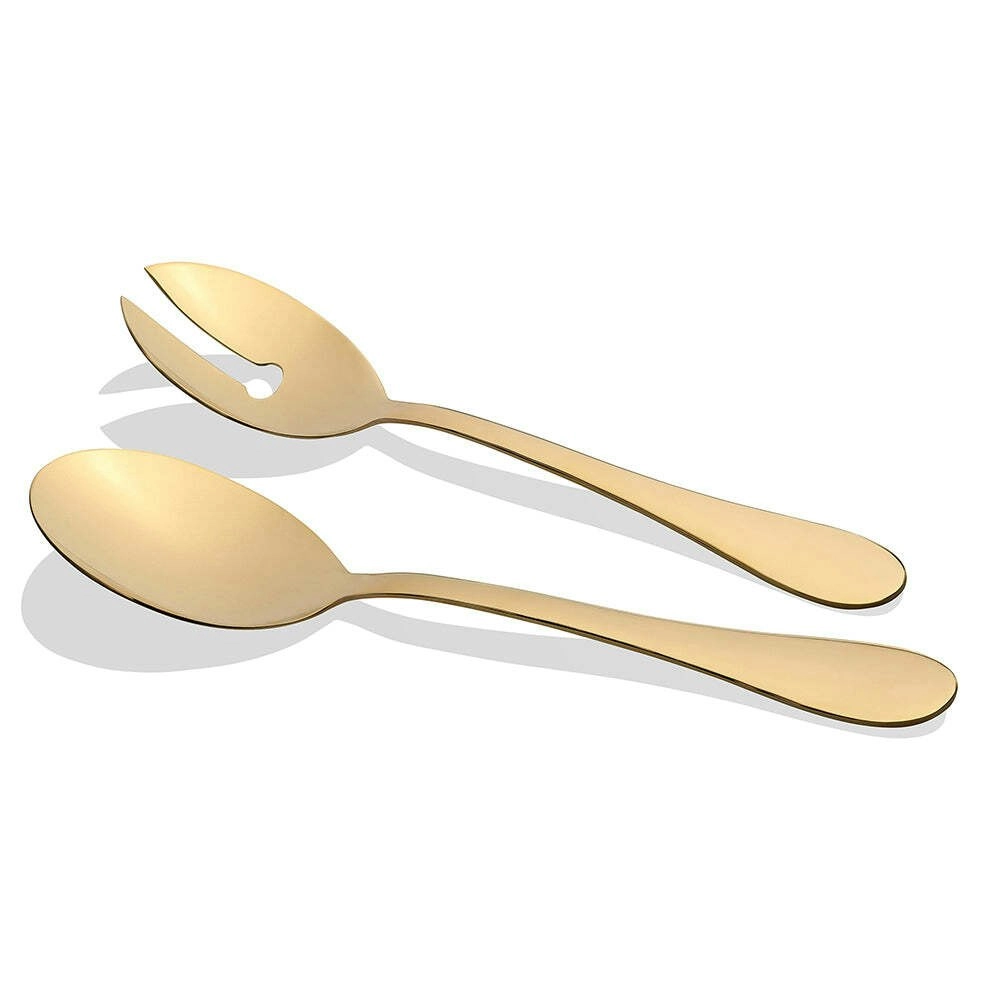 2pc Stanley Rogers Albany Salad Servers Spoon/Fork Serving Set Champagne Gold