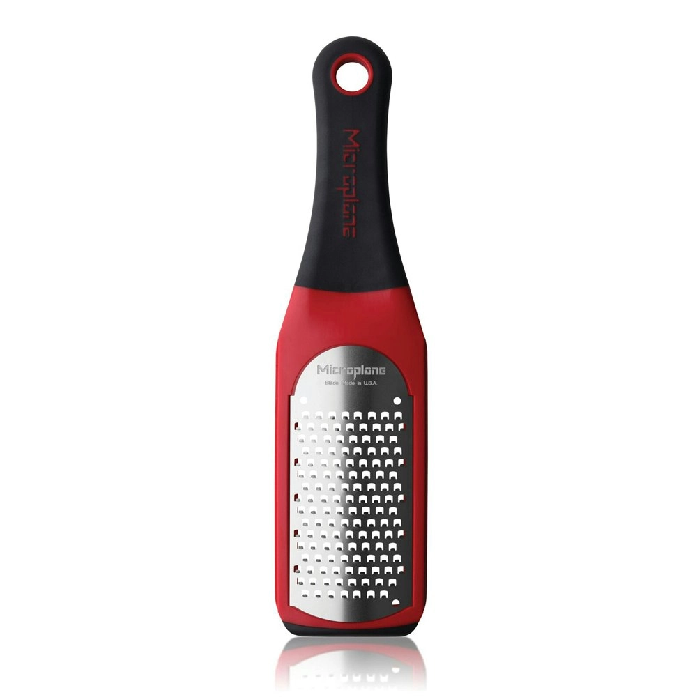 Microplane Artisan Coarse Grater Stainless Steel Lime/Citrus Lemon Zester Red