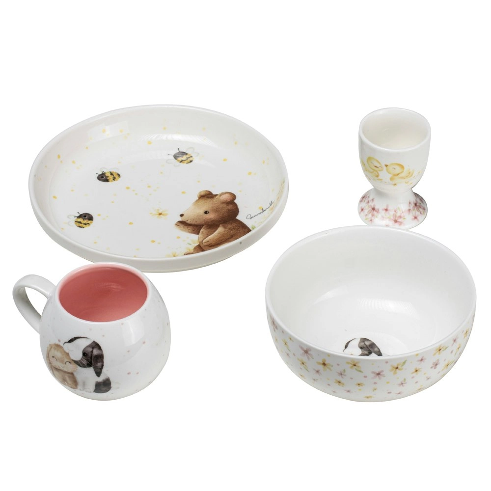 4pc Ashdene Little Darlings Kids Ceramic Mug/Egg Cup/Bowl/Plate Tableware Set