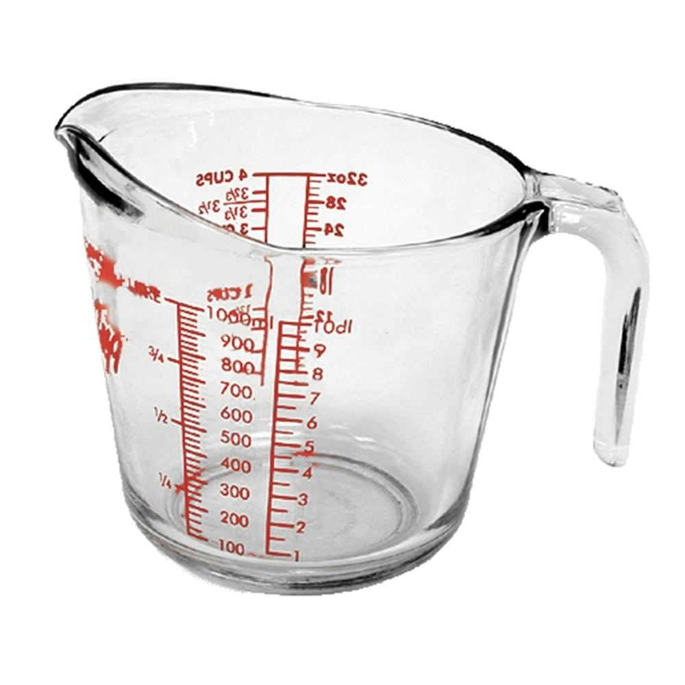 Anchor Hocking 1L/4-Cup Glass Measuring Jug Cooking/Baking Kitchen Large Clear