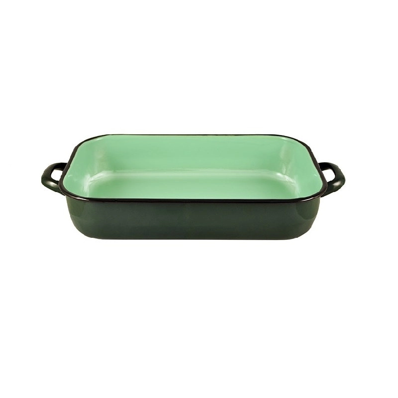 Urban Style Enamelware 3.4L Induction Oven Baking Dish Rectangle w/Handles Green