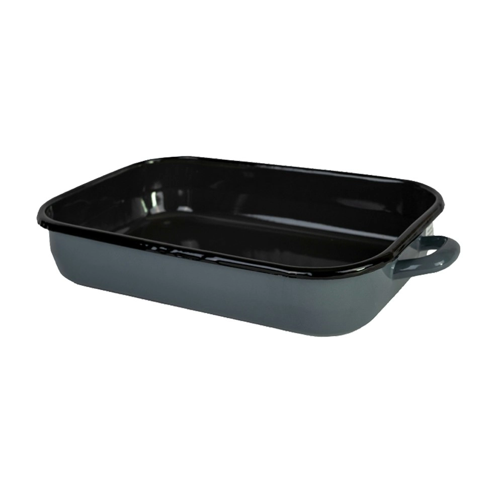 Urban Style Enamelware 3.4L Induction Oven Baking Dish Rectangle w/ Handles Grey