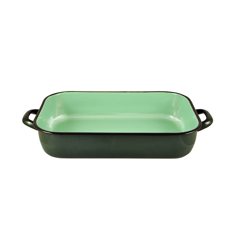 Urban Style 4.8L Enamel Baking Dish Rectangle Roasting Tray Oven Bakeware Green