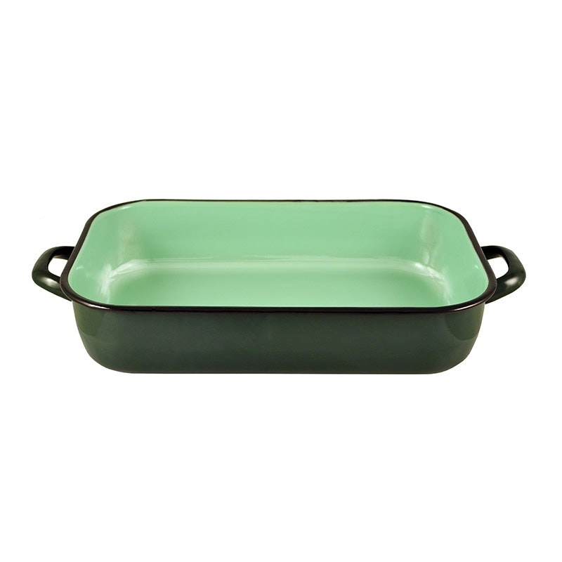 Urban Style 6L Enamel Baking Dish Rectangle Roasting Tray Oven Bakeware Green