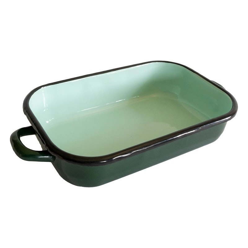 Urban Style Enamelware 2.2L Induction Oven Baking Dish Rectangle w/Handles Green