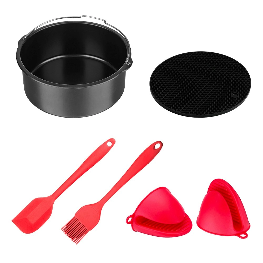 5pc Healthy Choice 20.3cm Air Fryer Accessory Mat/Spatula/Tin/Brush/Mtt Bake Set