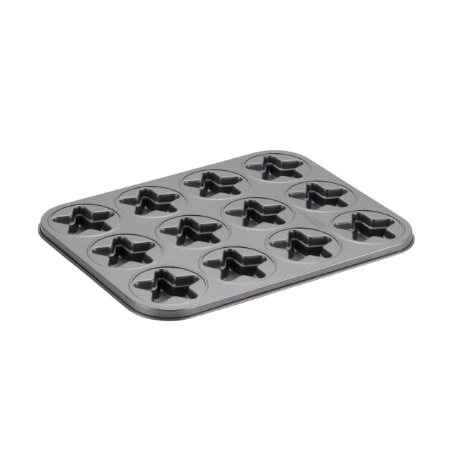 Cake Boss 12 Cup Non Stick Steel Molded Star Cookie Pan Mold/Oven Baking Tin