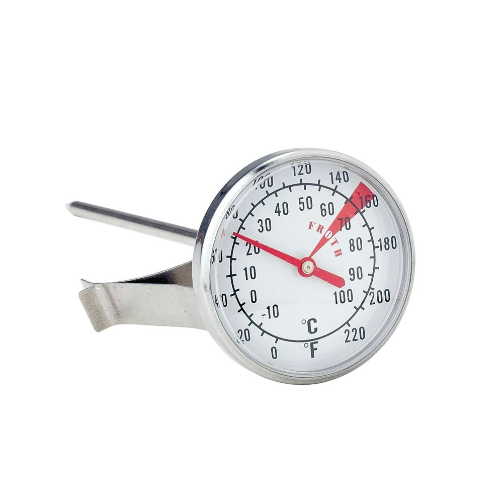 Cuisena Stainless Steel 44mm Dial Round Milk Thermometer Probe w/ Clip Silver