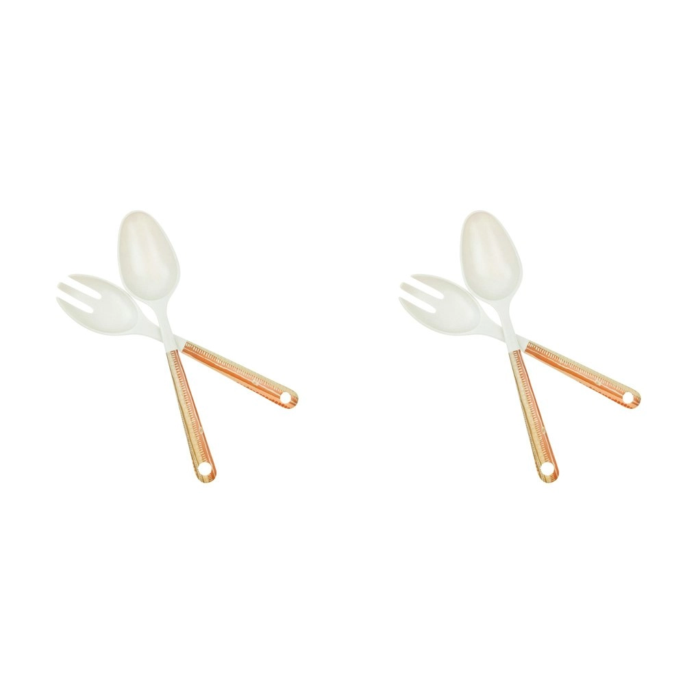 2x 2pc Urban ES Evening Star Earthy 11cm Spoon/Fork Salad Servers Utensil Set