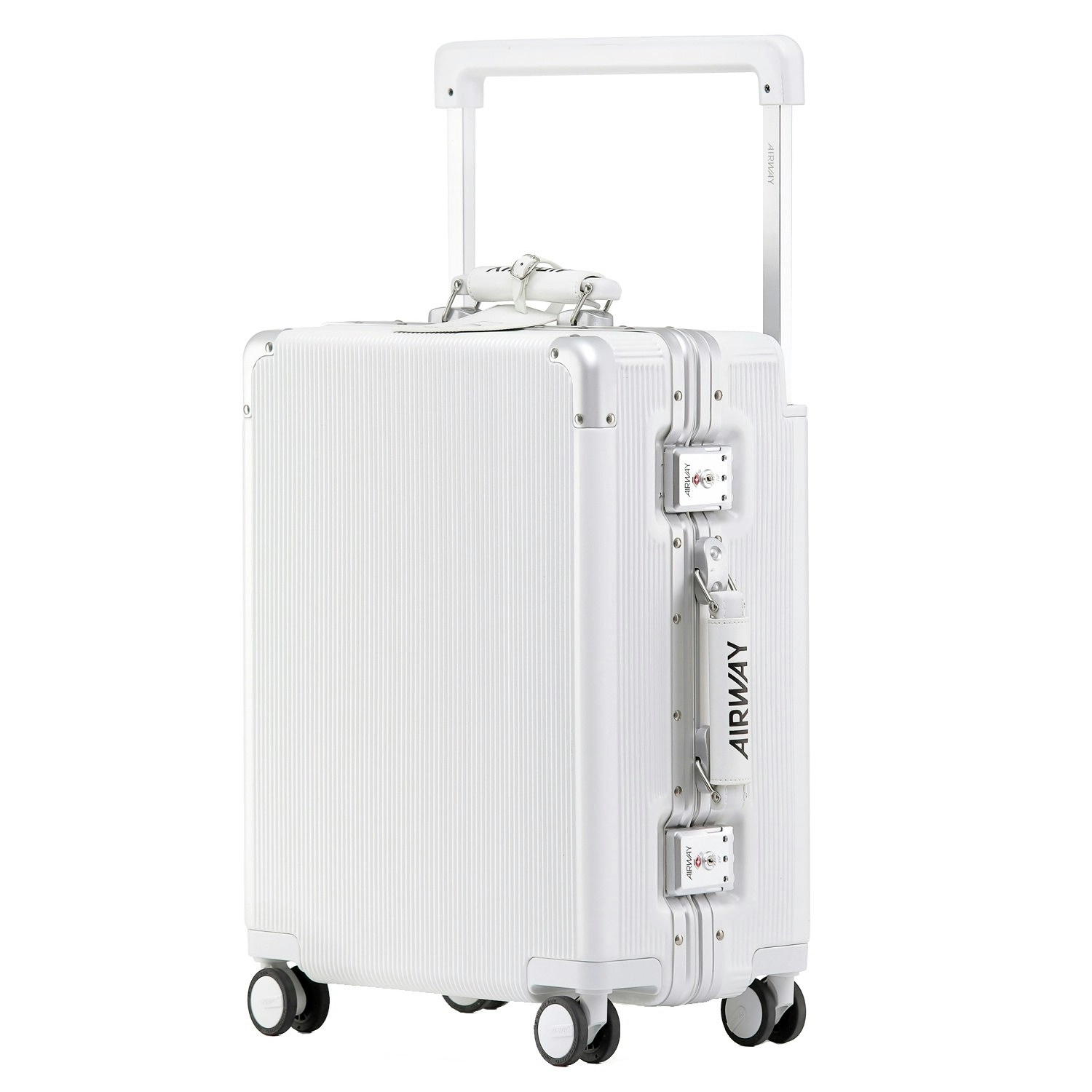 Airway Titan Carry - Aluminium Frame Suitcase Carry-On Luggage 20 Inch White