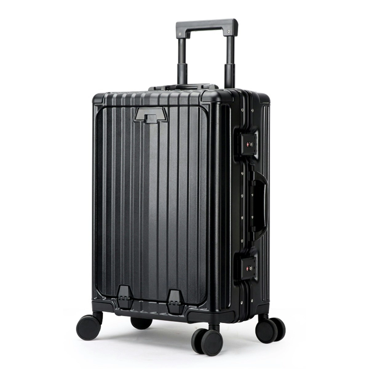 Bopai Aluminium Frame Travel Hard Suitcase Light weight 8 Wheels TSA Lock 24" Black B0241