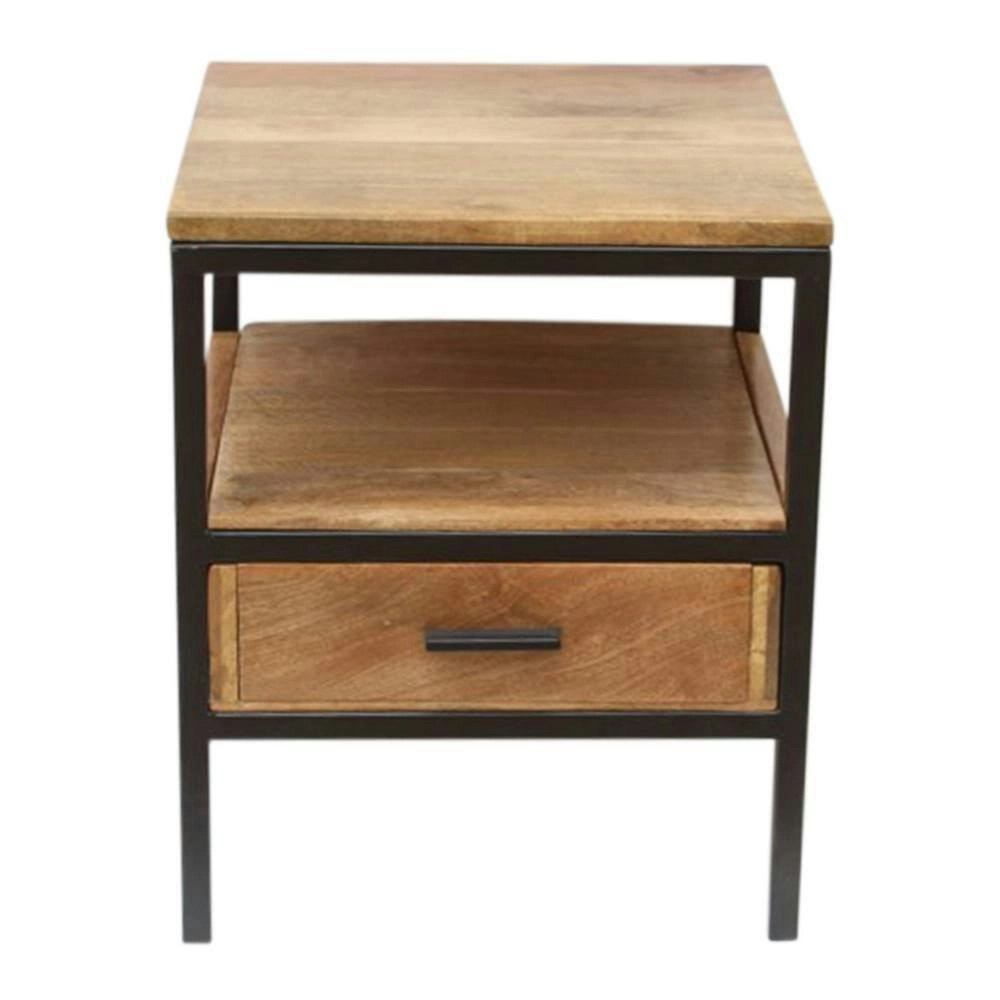 J. Elliot Jackson 63cm Side Table w/ Drawer Home/Bedroom Furniture Natural/Black