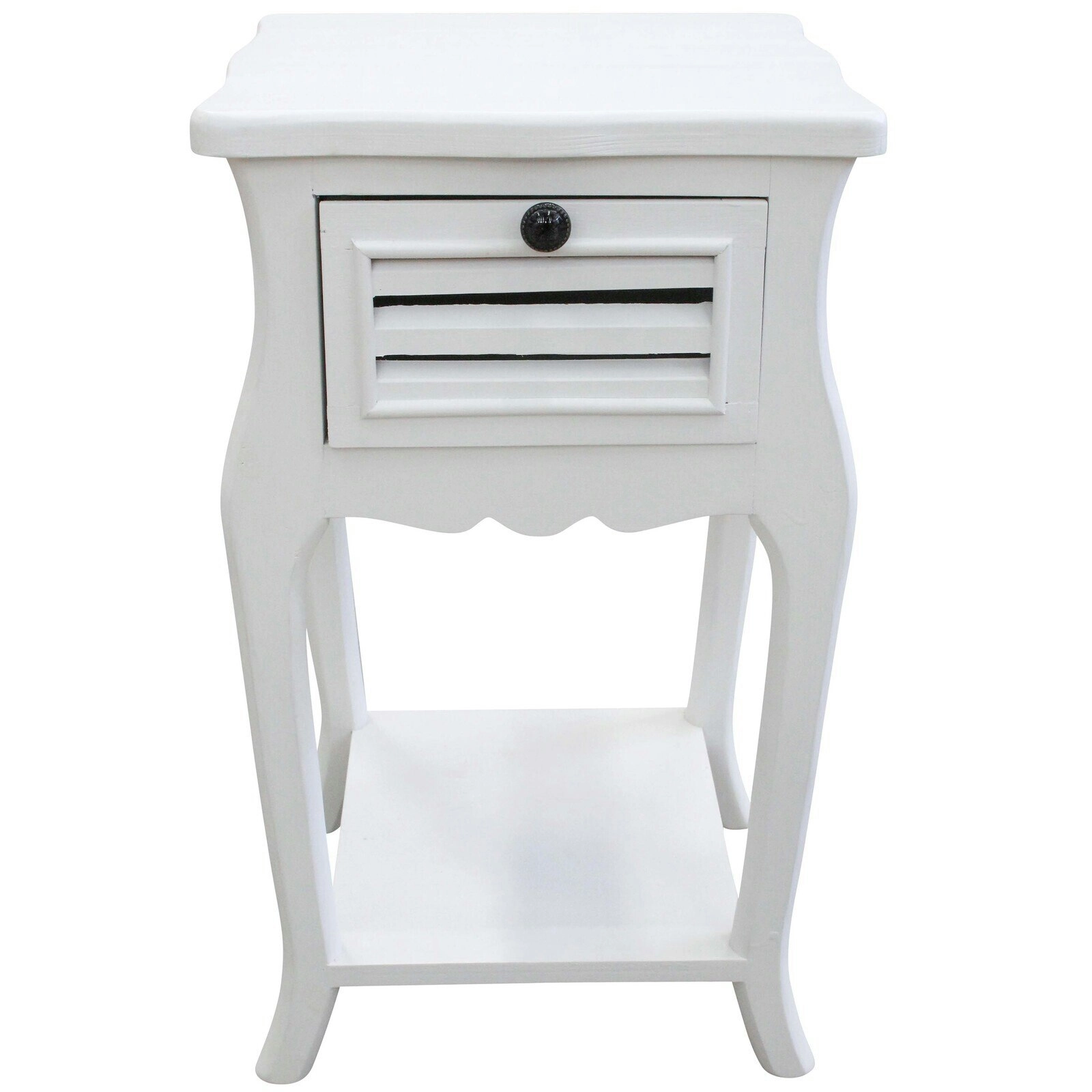 Lenno Fir Wood 38x65cm Bedside Table w/ Drawer Home/Bedroom Furniture White