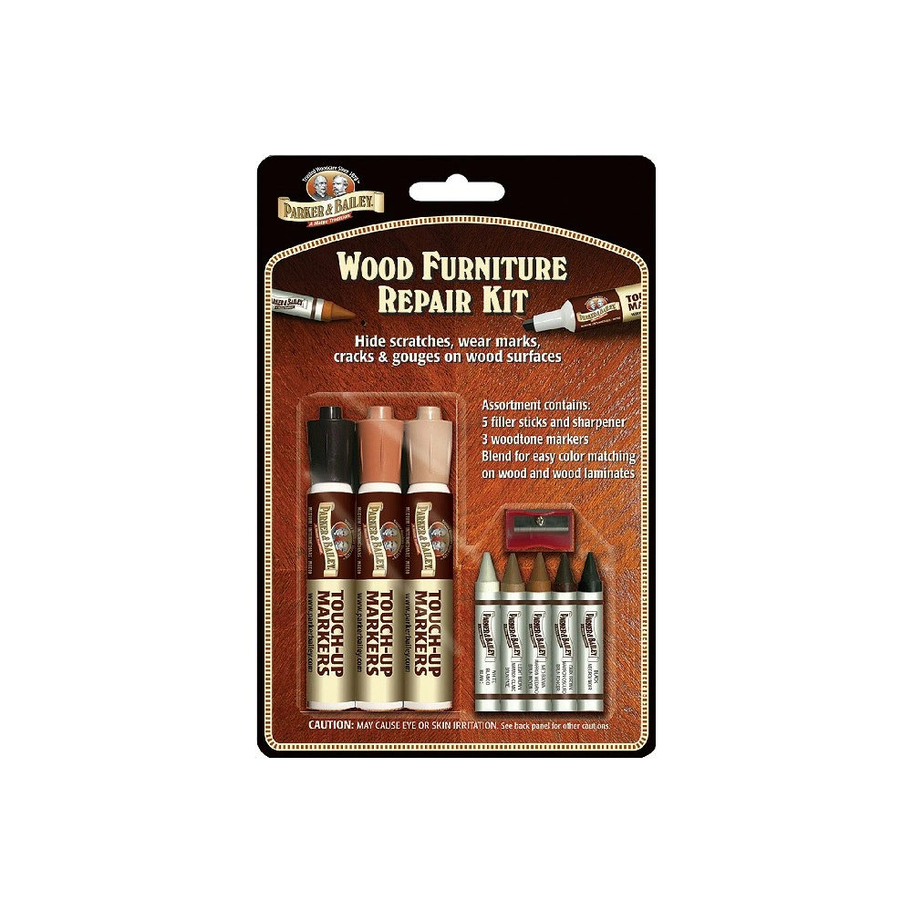 9pc Parker & Bailey Furniture Repair Kit Touch-Up Markers/Filler Stick/Sharpener