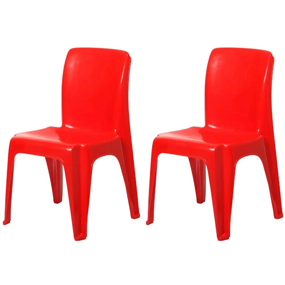 2x Tuff Play 53cm Tinker Chair Kids Plastic Furniture Indoor/Outdoor 2-6y Red