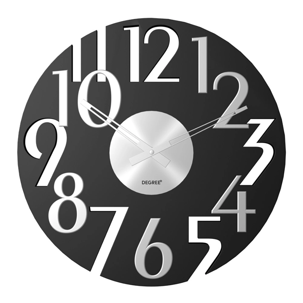 Degree 40cm Hudson Quartz/Analog Round Wall Clock Home/Office Decor Black/Steel