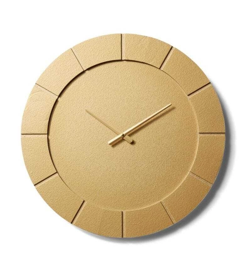 E Style Dakari MDF/Metal 60cm Wall Clock Hanging Round Analogue Decor Gold