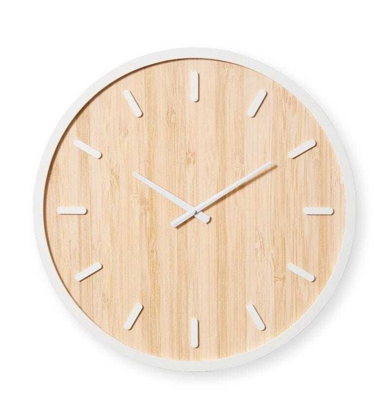 E Style Tyson MDF/Metal 60cm Wall Clock Hanging Round Analogue White/Natural