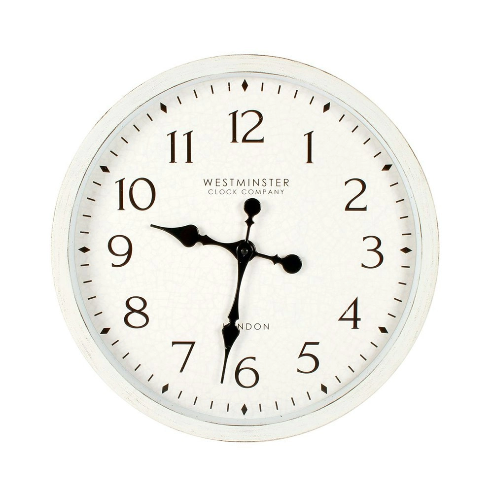 Maine & Crawford Kael 40.5cm Plastic Analogue Wall Clock Decor Antique White