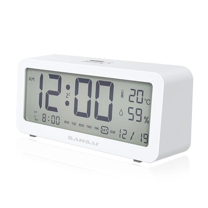 Sansai LED LCD Digital 12/24h Alarm/Snooze Clock/Date/Temperature 5.2" Display