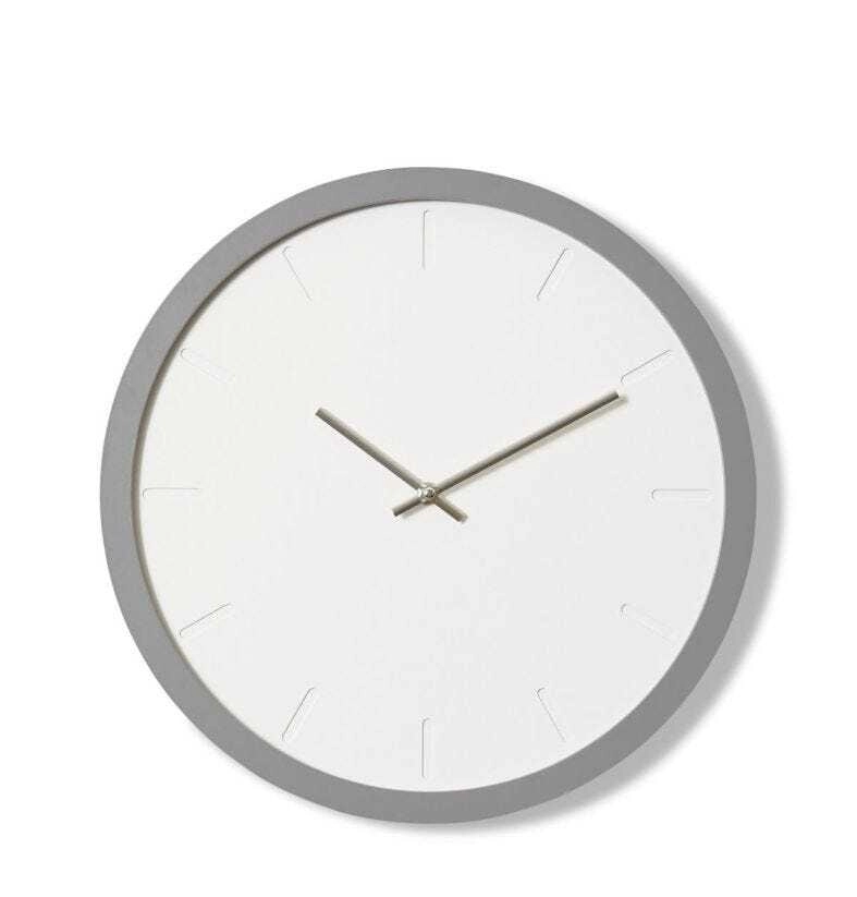 E Style Brayden Metal/MDF 40cm Wall Clock Hanging Round Analogue Decor Grey