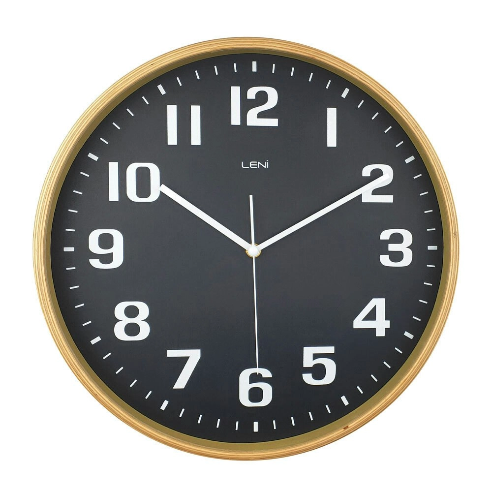 Leni Wooden Contemporary Home Decorative Wall Timepiece Clock 32cm Black