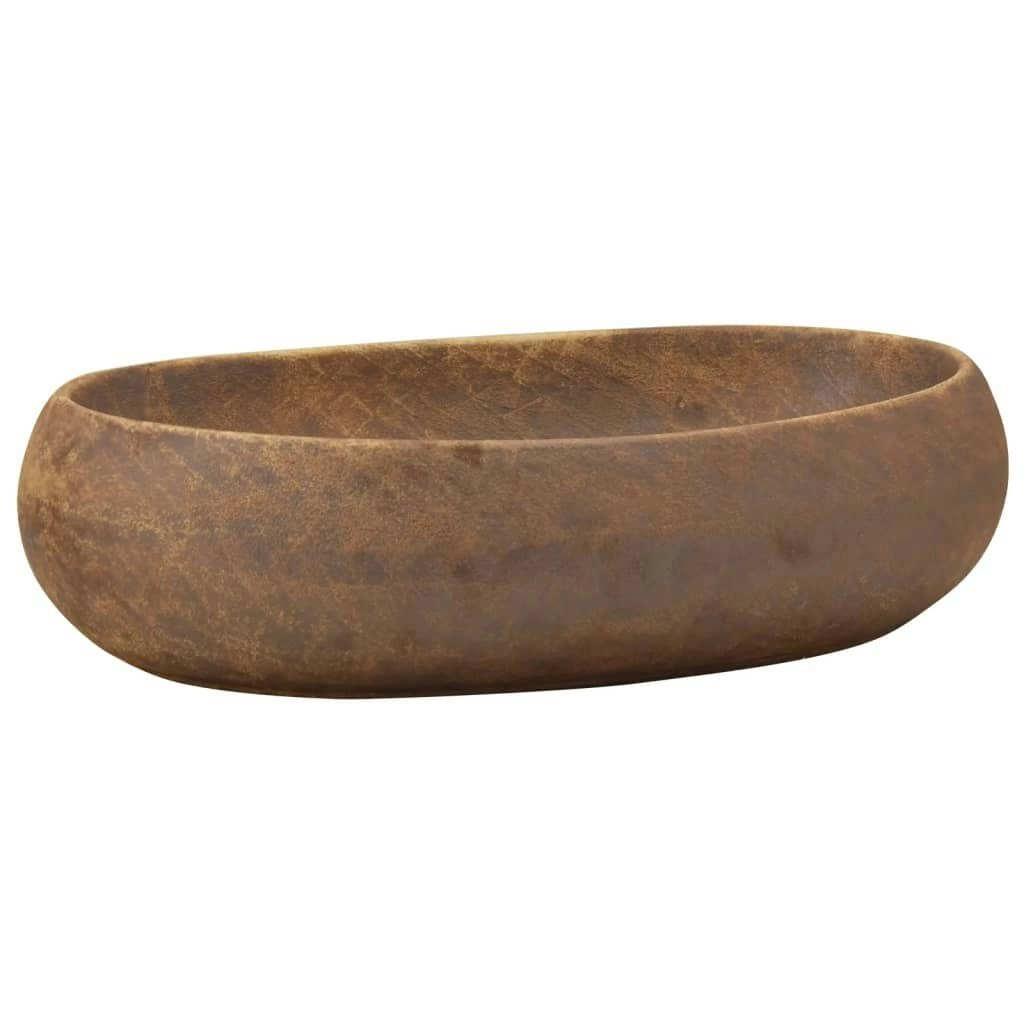 Countertop Basin Brown Oval 59x40x15 cm Ceramic 155084