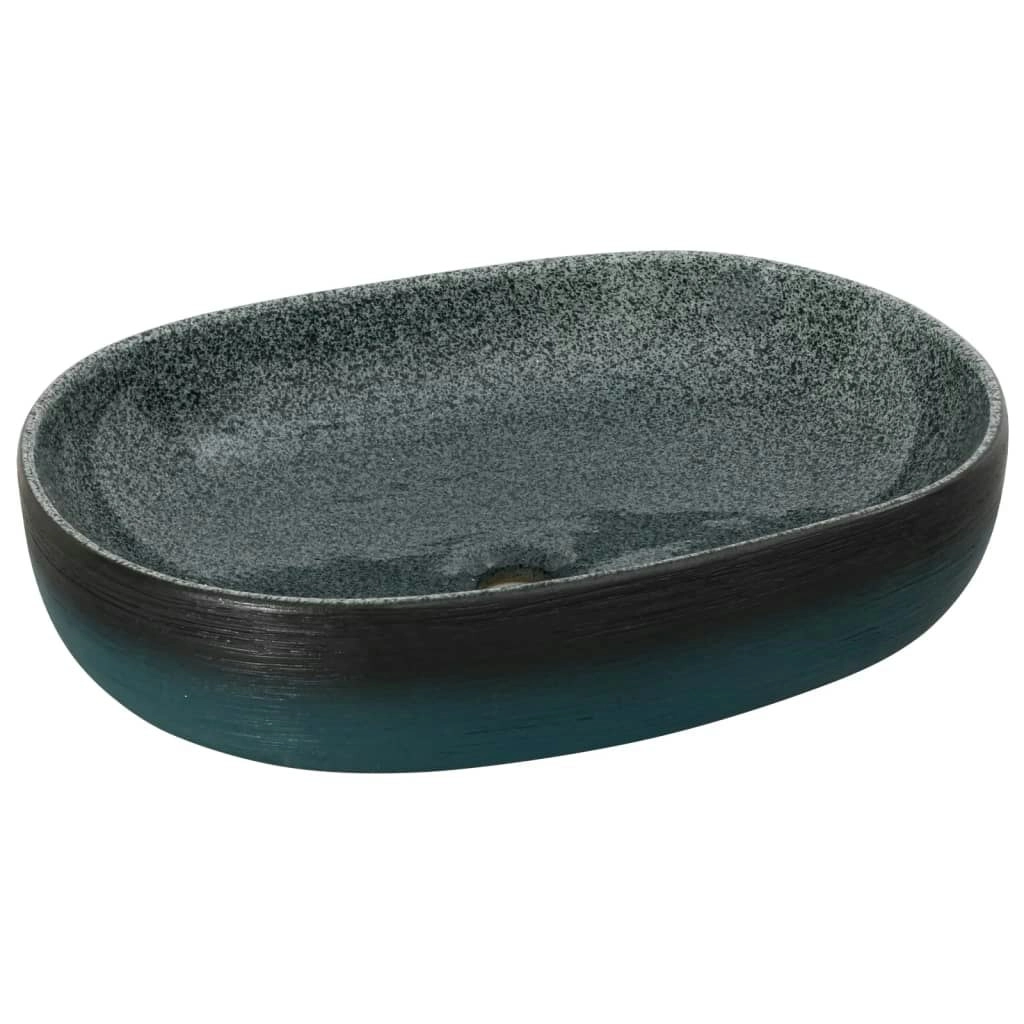 Countertop Basin Turquoise Oval 59x40x14 cm Ceramic 155101