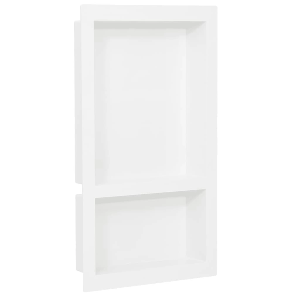 Shower Niche with 2 Compartments High Gloss White 41x69x9 cm 151398