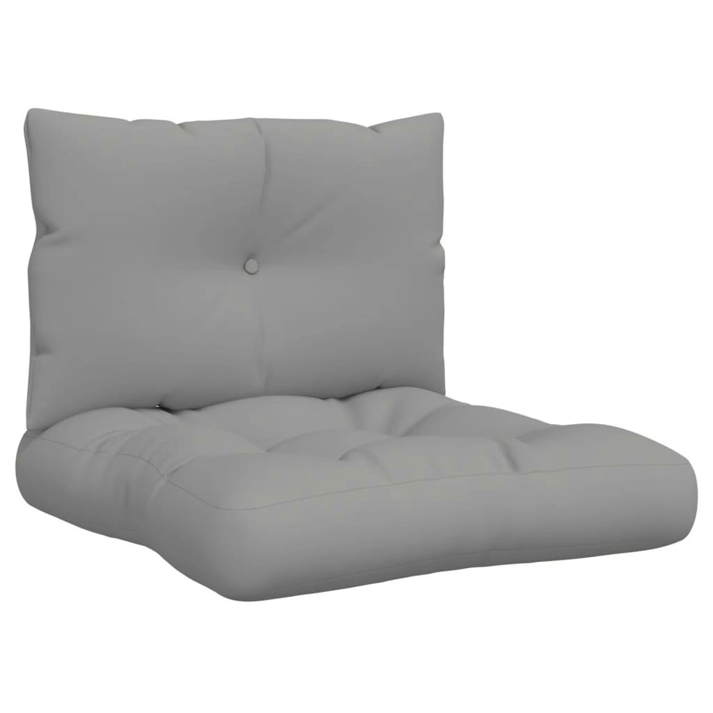 Pallet Cushions 2 pcs Grey Fabric 360835